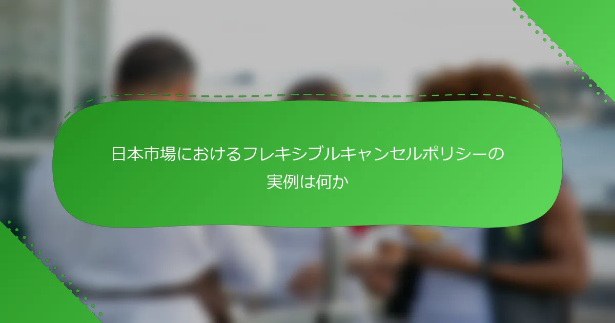 日本市場におけるフレキシブルキャンセルポリシーの実例は何か